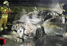 PKW Brand auf der A2
