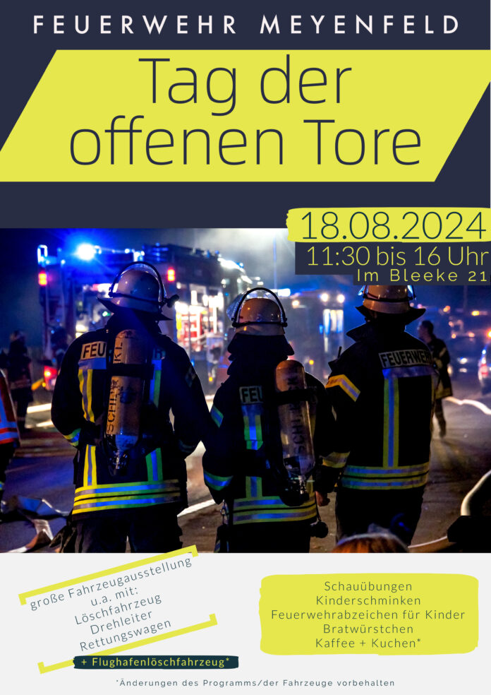 Tag der offenen Tore bei der Feuerwehr Meyenfeld am 18.08. - Ein Event für die ganze Familie