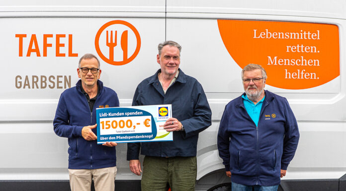 Tafel Garbsen e.V. erhält 15.000 Euro aus Lidl-Pfandspenden