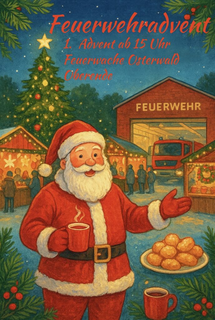 Feuerwehradvent in Osterwald Oberende - Nikolaus und Lichterfahrt erwarten die Besucher