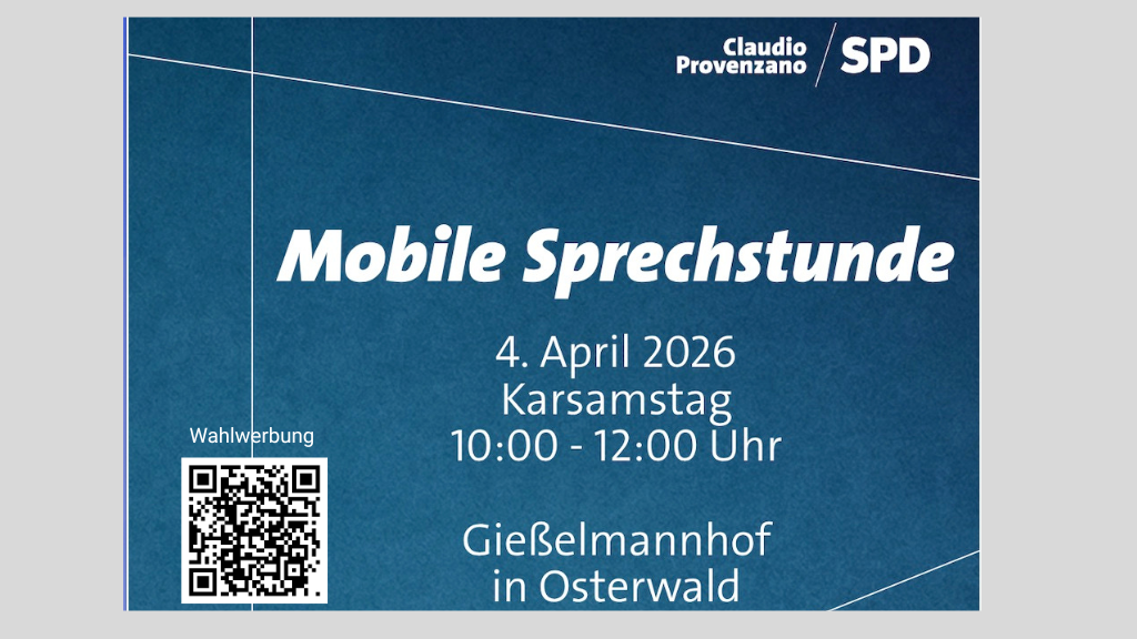 SPD-Sprechstunde vor Ort: Dieses Mal in Osterwald-Heitlingen: Karsamstag mit Bürgermeister und Ortsbürgermeister ins Gespräch kommen