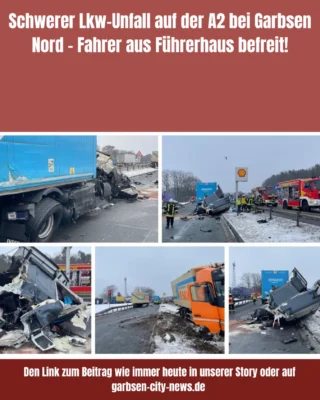 Den Link zum Artikel mit weiteren Infos wie immer heute in unserer Story! #lkwunfall #garbsen #a2 #garbsencitynews