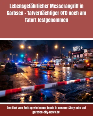 Am Endpunkt der Stadtbahn-Endhaltestelle in Garbsen Auf der Horst ist es am Abend zu einem schweren Messerangriff gekommen. Nach Angaben der Polizei ereignete sich die Tat gegen 21.10 Uhr. Ein 21-jähriger Mann wurde dabei schwer verletzt. Tatverdächtiger (41) noch am Tatort festgenommen. #garbsen #messerangriff #aufderhorst #garbsencitynews
