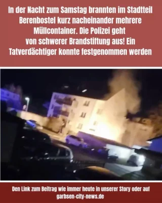 Alle Details lest ihr im Artikel (Link heute in unserer Story) #brandstiftung #garbsen #berenbostel #garbsencitynews