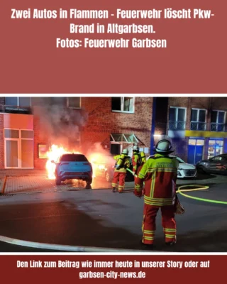 Am Montagabend ist es in Altgarbsen zu einem Fahrzeugbrand gekommen, bei dem zwei Autos beschädigt wurden. Gegen 19:30 Uhr wurde die Ortsfeuerwehr Garbsen in die Mozartstraße alarmiert. #feuerwehrgarbsen #garbsen #pkwbrand #garbsencitynews
