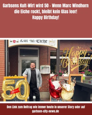 Garbsen hat viele Gesichter – aber eines davon kennt wirklich jeder: Marc Windhorn. Der Mann, der Theke, Herz und Tanzfläche gleichzeitig sein kann, feiert am heutigen Freitag, 20. März 2026, seinen 50. Geburtstag. Und ganz ehrlich: Wenn jemand eine eigene Schlagzeile verdient hat, dann er. Happy Birthday @marcwindhorn #garbsen #kultwirt #garbsencitynews