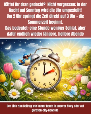 Bitte dran denken! #zeitumstellung #sommerzeit #garbsen #garbsencitynews