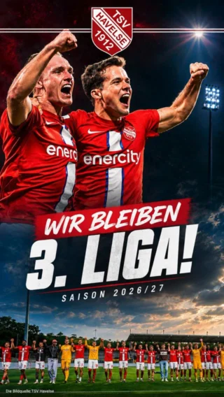Der TSV Havelse hat es geschafft: Der Deutsche Fußball-Bund hat dem Verein die Zulassung für die Saison 2026/27 in der 3. Liga erteilt. Damit bleibt der TSV Havelse trotz des sportlichen Abstiegs auch in der kommenden Spielzeit im deutschen Profifußball vertreten. #tsvhavelse #dritteliga #garbsen #garbsencitynews