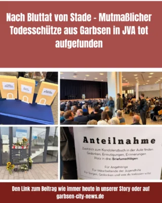 Der mutmaßliche Todesschütze von Stade, (Wir berichteten) ist tot. Der 45-Jährige, der aus Garbsen kommen soll,  wurde am Dienstagmorgen in seiner Zelle der Justizvollzugsanstalt Bremervörde leblos aufgefunden. Nach derzeitigem Ermittlungsstand gehen die Behörden von einem Suizid aus. Hinweise auf ein Fremdverschulden liegen nach Angaben des niedersächsischen Justizministeriums derzeit nicht vor.